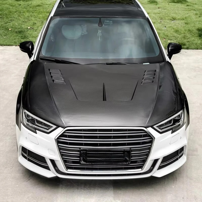 For A3 S3 RS3 8V 2012-2020 Hood Carbon Fiber Fender Car Engine Bonnet Hoods